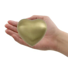 Load image into Gallery viewer, New, Solid Brass Classic Bronze Heart Keepsake Cremation Urn, 3 Cubic Inches