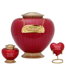 Load image into Gallery viewer, Large/Adult 200 Cubic Inches Baroque Red Brass Funeral Cremation Urn