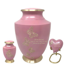 Load image into Gallery viewer, Small/Keepsake 4 Cubic Inches Solace Golden Butterfly Funeral Cremation Urn