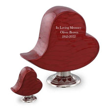 Load image into Gallery viewer, Large/Adult 200 Cubic Inches Cheerful Heart Red Funeral Cremation Urn
