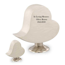 Load image into Gallery viewer, Large/Adult 200 Cubic Inches Cheerful Heart White Funeral Cremation Urn