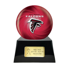 Load image into Gallery viewer, Large/Adult 200 Cubic Inch Atlanta Falcons Metal Ball on Cremation Urn Base