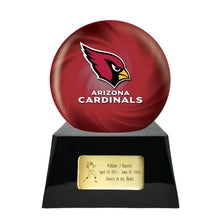 Load image into Gallery viewer, Large/Adult 200 Cubic Inch Arizona Cardinals Metal Ball on Cremation Urn Base