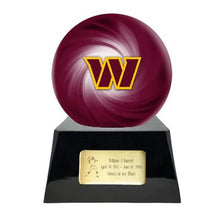 Load image into Gallery viewer, Large/Adult 200 Cubic Inch Washington Redskins Metal Ball on Cremation Urn Base
