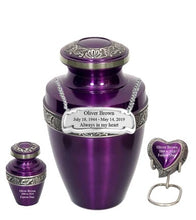 Load image into Gallery viewer, Small/Keepsake 4 Cubic Inches Apollo Purple Brass Funeral Cremation Urn