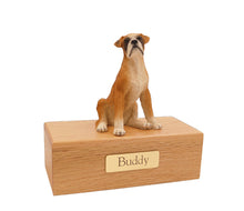 Load image into Gallery viewer, Boxer Ears Down Pet Cremation Urn in 2 Diff Colors & 5 Diff Base Sizes
