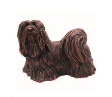 Load image into Gallery viewer, Bronze Lhasa Apso Pet Cremation Urn w/ Figurine in 5 Diff Walnut Base Sizes