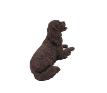 Load image into Gallery viewer, Bronze King Charles Spaniel Pet Cremation Urn w/ Figurine in 5 Diff Walnut Base Sizes