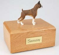 Load image into Gallery viewer, Boxer Brindle Ears Up Pet Funeral Cremation Urn Avail in 3 Diff Colors & 4 Size