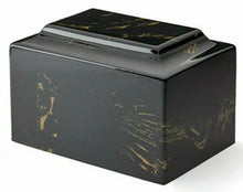 Load image into Gallery viewer, Classic Marble Black & Gold 100 Cubic Inch Cremation Urn For Ashes, TSA Approved
