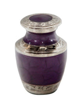 Load image into Gallery viewer, Small/Keepsake 3 Cubic Inches Mother of Pearl Purple Miniature Cremation Urn for Ashes