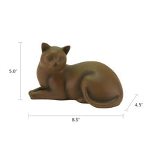 Load image into Gallery viewer, Small/Keepsake Sable Cozy Cat Resin Funeral Cremation Urn, 25 Cubic Inches