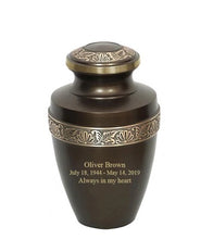 Load image into Gallery viewer, Large/Adult 200 Cubic Inches Apollo Brown Brass Funeral Cremation Urn