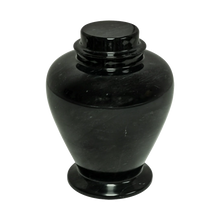 Load image into Gallery viewer, Large 126 Cubic Inch Black Lassi Ebony Marble Funeral Cremation Pet Urn
