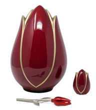 Load image into Gallery viewer, Large/Adult 200 Cubic Inches Red Tulip Fiberglass Funeral Cremation Urn