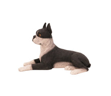 Load image into Gallery viewer, Bronze Boston Terrier Walnut Pet Cremation Urn w/ Figurine