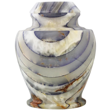 Load image into Gallery viewer, Large/Adult 220 Cubic Inch Blue Carpel Onyx Funeral Cremation Urn for Ashes