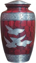 Load image into Gallery viewer, At Peace Memorials Dove Red Adult Urn for Ashes