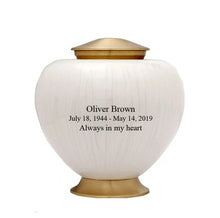 Load image into Gallery viewer, Large/Adult 200 Cubic Inches Baroque Pearl Brass Funeral Cremation Urn