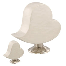 Load image into Gallery viewer, Large/Adult 200 Cubic Inches Cheerful Heart White Funeral Cremation Urn
