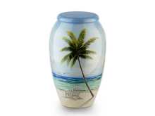 Load image into Gallery viewer, Under The Palm 220 Cubic Inches Large/Adult Funeral Cremation Urn for Ashes