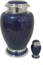 Load image into Gallery viewer, At Peace Memorials Hotep Navy Blue Urn for Ashes SET