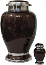 Load image into Gallery viewer, At Peace Memorials Hotep Brown Urn for Ashes SET