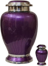 Load image into Gallery viewer, At Peace Memorials Hotep Dark Purple Urn for Ashes SET