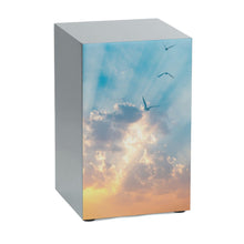 Load image into Gallery viewer, At Peace Memorials Large/Adult 200 Cubic Inches Life Canvas Soaring Sky Pewter Cremation Urn