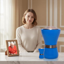 Load image into Gallery viewer, At Peace Memorials Canopic/Blessing Blue Urn for Ashes SET