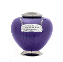 Load image into Gallery viewer, Large/Adult 200 Cubic Inches Baroque Purple Brass Funeral Cremation Urn