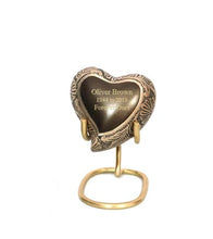 Load image into Gallery viewer, Small/Keepsake 5 Cubic Inches Heart Apollo Brown Brass Funeral Cremation Urn