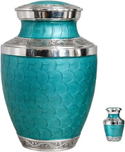 Load image into Gallery viewer, At Peace Memorials Cordoba Biscayne Green Urn for Ashes SET
