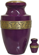 Load image into Gallery viewer, At Peace Memorials Tranquility Dark Purple Urn for Ashes SET