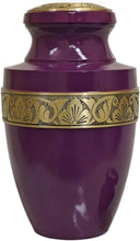 Load image into Gallery viewer, At Peace Memorials Tranquility Dark Purple Adult Urn for Ashes
