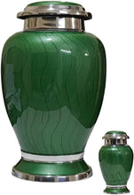 Load image into Gallery viewer, At Peace Memorials Hotep Green Urn for Ashes SET