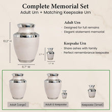 Load image into Gallery viewer, At Peace Memorials Cordoba Ivory Keepsake Urn for Ashes