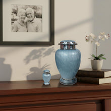 Load image into Gallery viewer, At Peace Memorials Hotep Tropical Blue Urn for Ashes SET