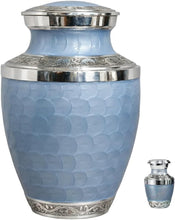 Load image into Gallery viewer, At Peace Memorials Cordoba Tropical Blue Urn for Ashes SET