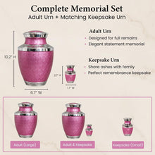 Load image into Gallery viewer, At Peace Memorials Cordoba Pink Urn for Ashes SET