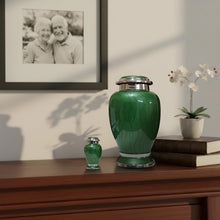 Load image into Gallery viewer, At Peace Memorials Hotep Green Keepsake Urn for Ashes