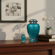 Load image into Gallery viewer, At Peace Memorials Hotep Biscayne Green Urn for Ashes SET