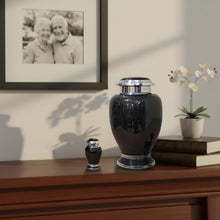 Load image into Gallery viewer, At Peace Memorials Hotep Black Urn for Ashes SET