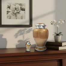 Load image into Gallery viewer, At Peace Memorials Hotep Gold Adult Urn for Ashes