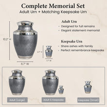 Load image into Gallery viewer, At Peace Memorials Cordoba Soft Grey Urn for Ashes SET