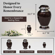 Load image into Gallery viewer, At Peace Memorials Hotep Brown Keepsake Urn for Ashes