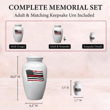 Load image into Gallery viewer, At Peace Memorials Firefighter White Keepsake Urn for Ashes