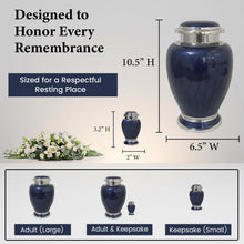 Load image into Gallery viewer, At Peace Memorials Hotep Navy Blue Keepsake Urn for Ashes