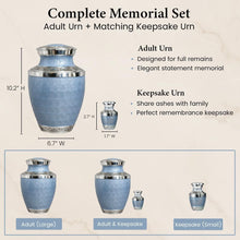 Load image into Gallery viewer, At Peace Memorials Cordoba Tropical Blue Urn for Ashes SET