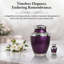 Load image into Gallery viewer, At Peace Memorials Cordoba Dark Purple Urn for Ashes SET